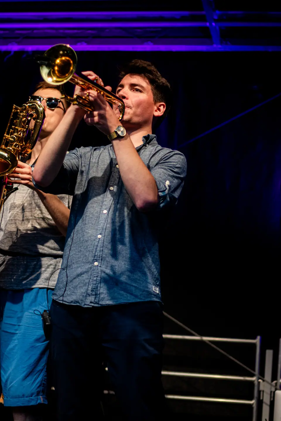 Gabriel von Duke Brass mit seiner Trompete